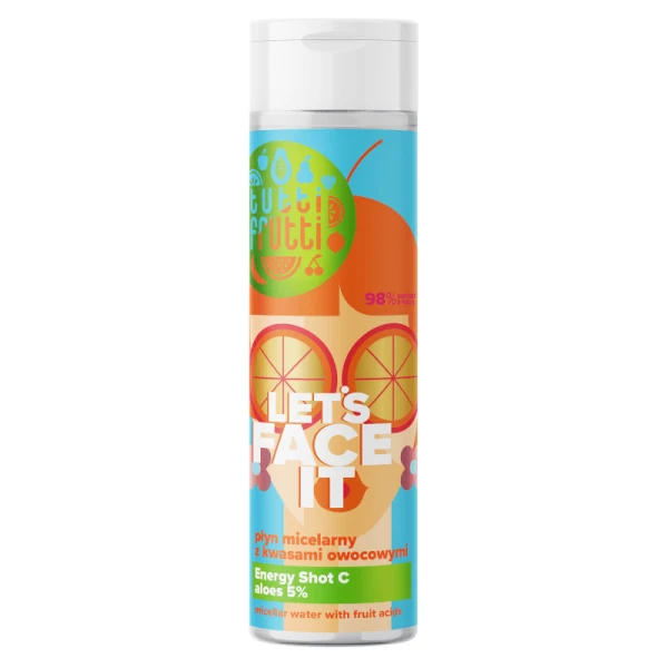 Płyn micelarny Oczyszczający z kwasami owocowymi i aloesem 5% 200ml TUTTI FRUTTI Let's Face It